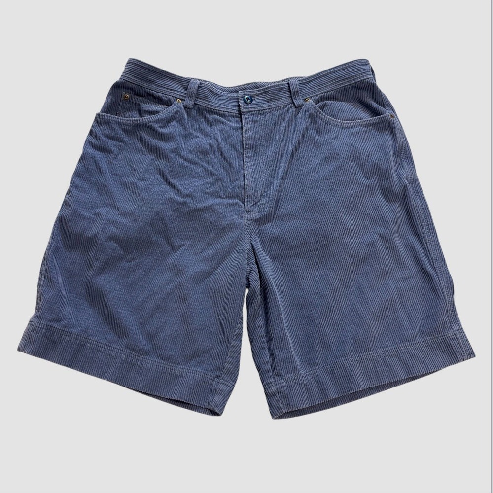 Tommy Bahama Relax Men's 37 Silk Cotton Blend Blue Corduroy Shorts 5 Pocket